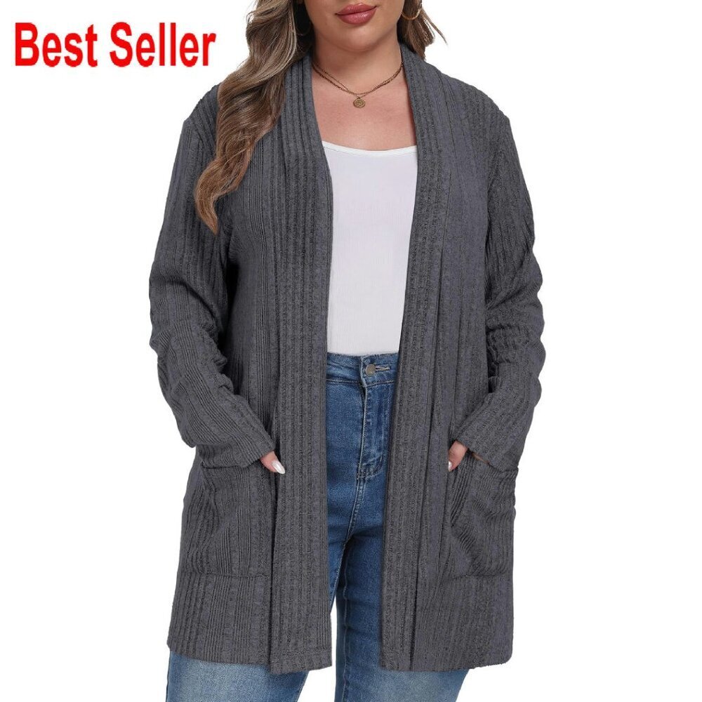 Oversized Cardigan Sweater Open Front Loose Fit Knit Casual Elegant Chic